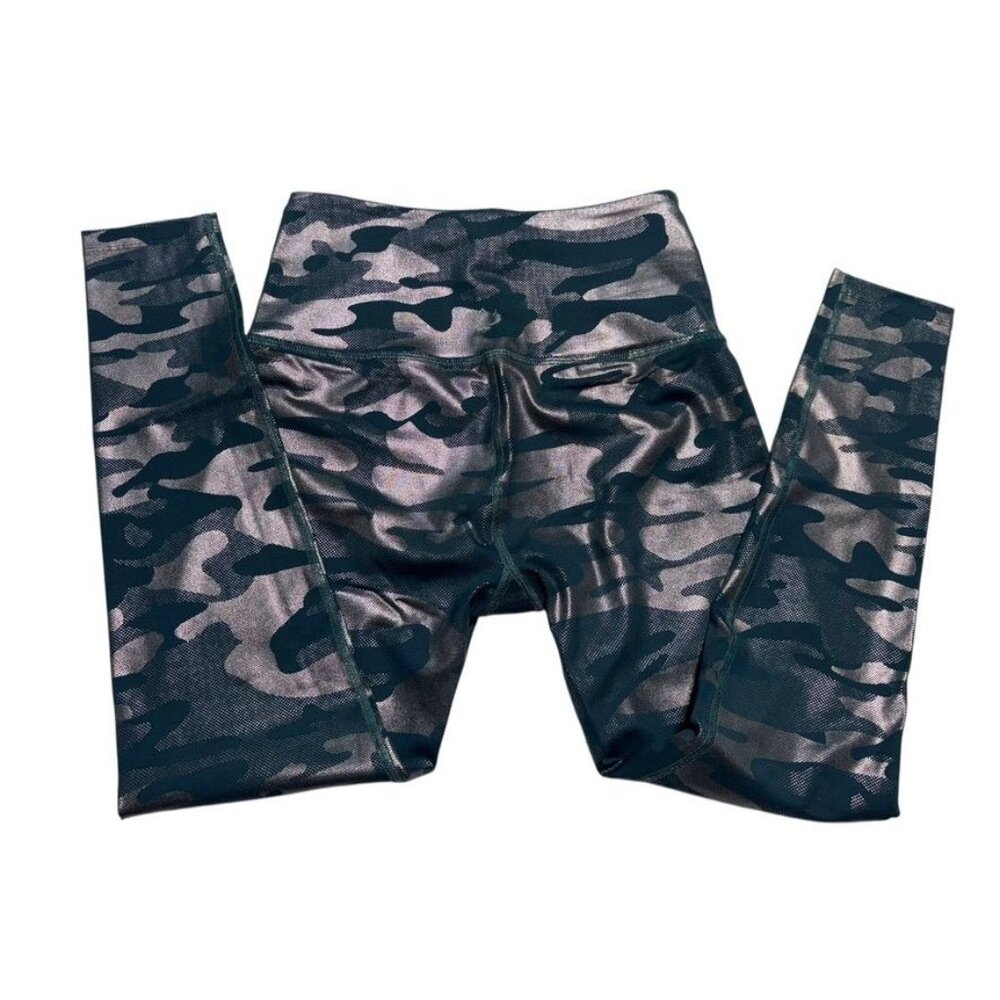 Beyond Yoga Camo Leggings Green/Silver Size Medium - Picture 2 of 8